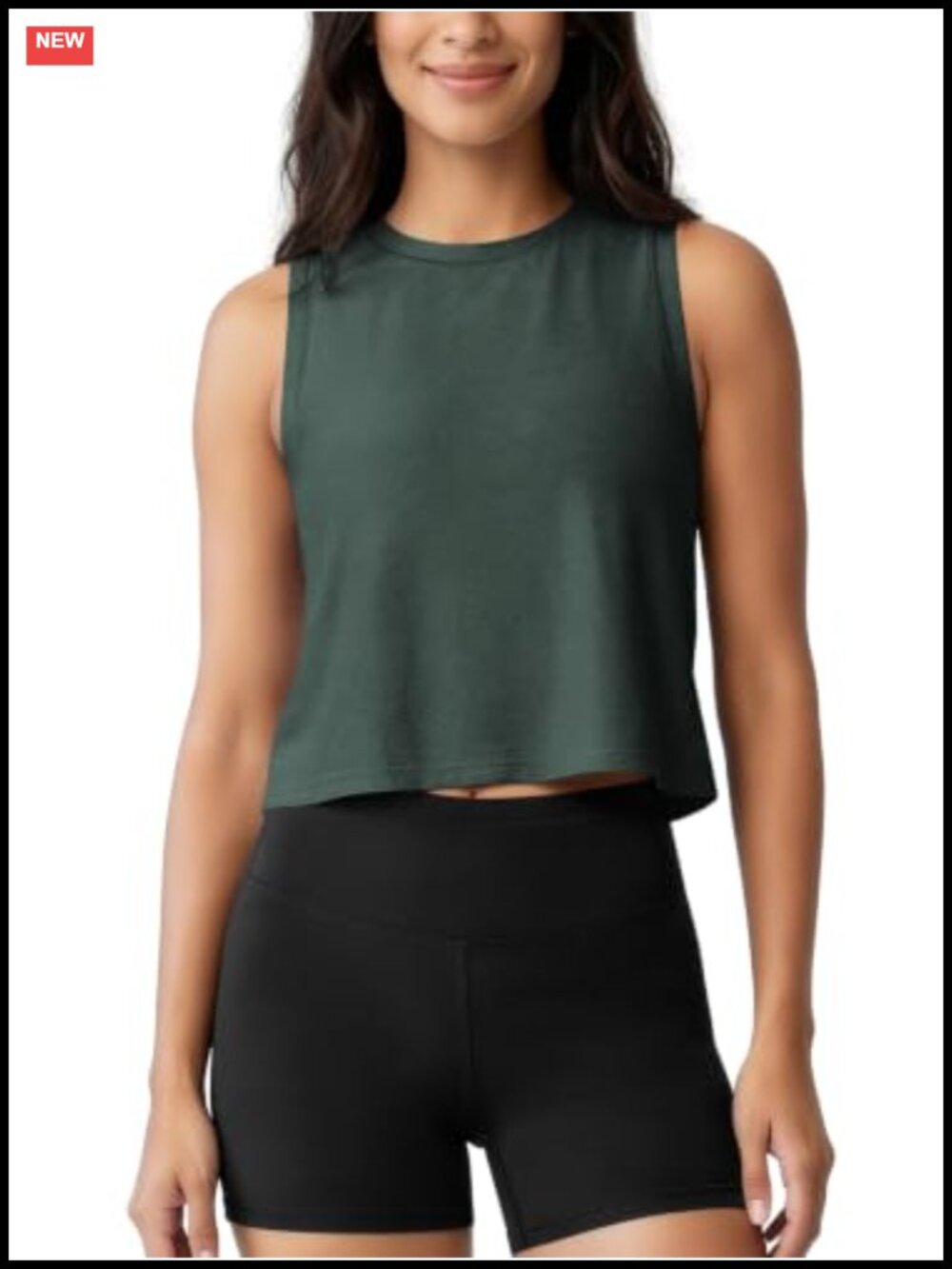 Women's Cropped Tank Ultra Soft Performance Crop Top High Crew Neck Sleeveless